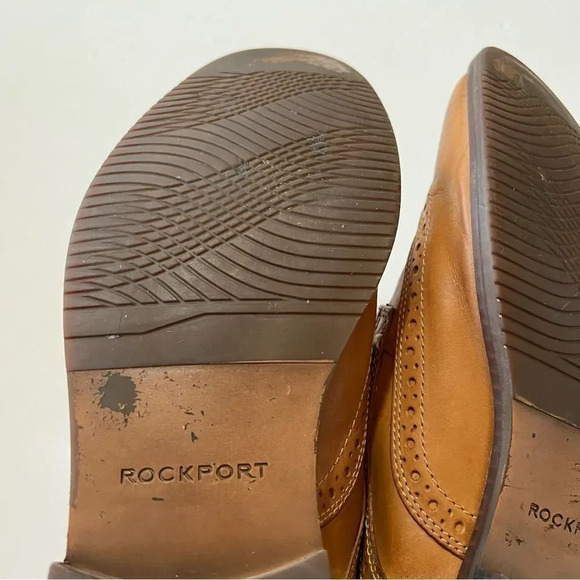 Rockport Trutech Brown Wingtip Lace-up Loafers Size 10.5 Men’s Dress Shoe Work - Picture 9 of 12